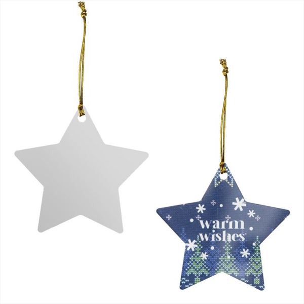 ZH1942 Acrylic Star Ornament With Full Color Custom Imprint